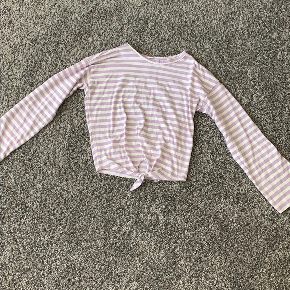 Striped cropped tee